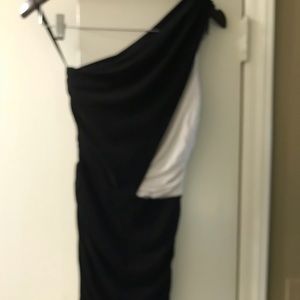 Bebe One Shoulder Fitted Mini Dress